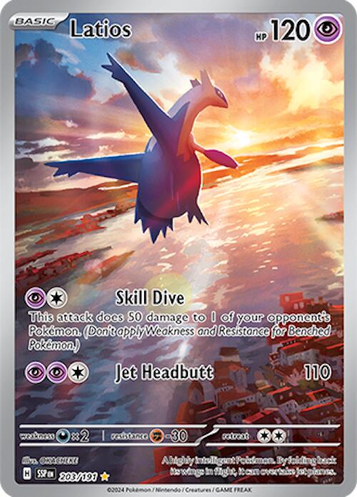 Latios 203/191 surging sparks: Single pokemon card