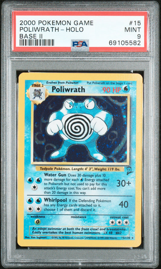 Poliwrath 15/130 Base set 2 PSA 9