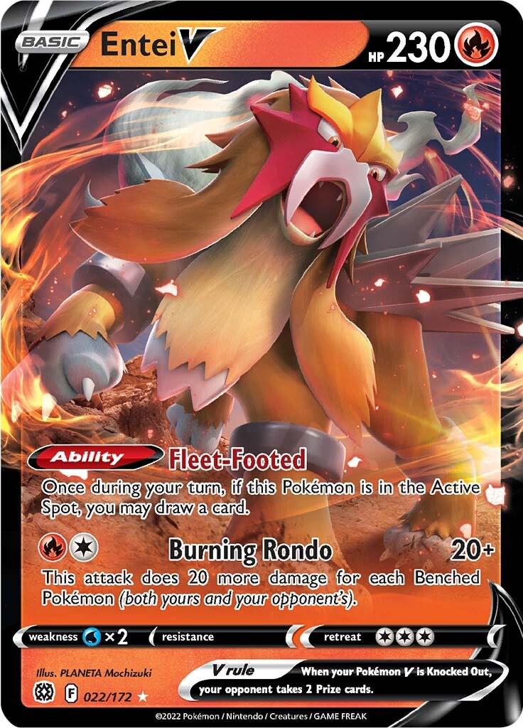 Entei v 022/172 brilliant stars: Single pokemon card